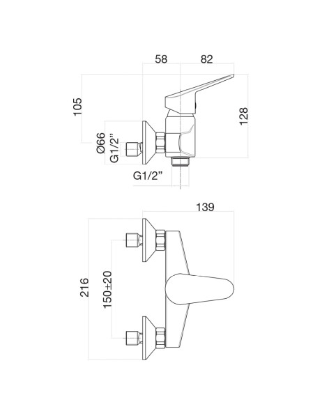 Смеситель для душа Fiore KYRO 86CR6511, хром. Фото 2