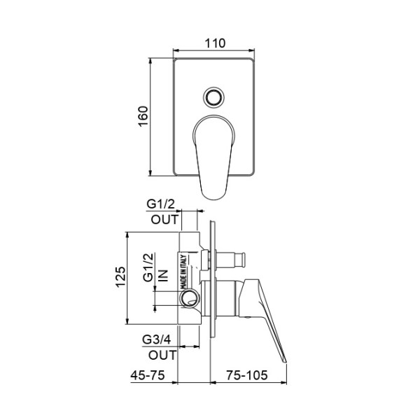 Смеситель для душа Fiore KYRO 86CR6517, хром. Фото 2