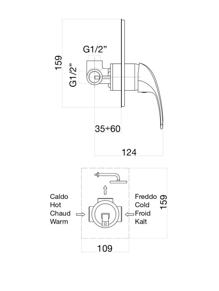 Смеситель для душа Fiore MAX 32CR1302, хром. Фото 2