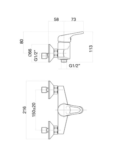 Смеситель для душа Fiore MISTRAL 42CR1720, хром. Фото 2