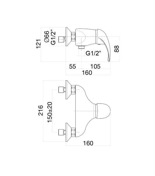 Смеситель для душа Fiore NEXUS 43CR1600, хром. Фото 2