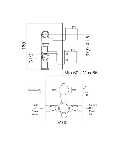 Смеситель для душа Fiore X-TERMO 31CR0993, хром. Фото 2