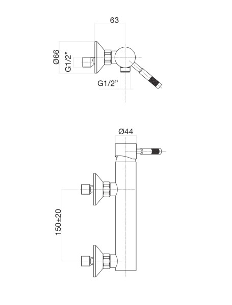 Смеситель для душа Fiore XENON 44CR5170, хром. Фото 2