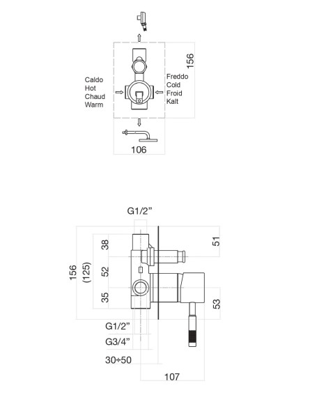 Смеситель для душа Fiore XENON 44NN7517, черный. Фото 2