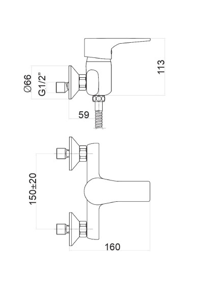 Смеситель для душа Fiore XO 73CR7311, хром. Фото 2