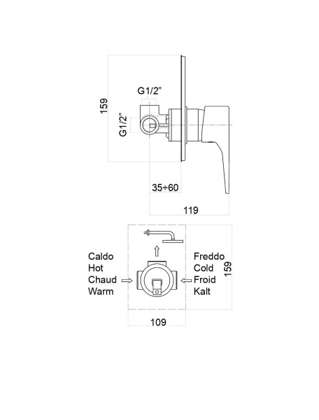 Смеситель для душа Fiore XO 73CR7315, хром. Фото 2