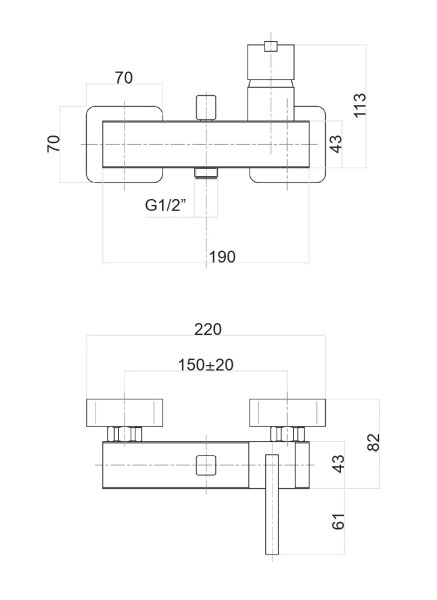Смеситель для душа Fiore XS 71CR7770, хром. Фото 2