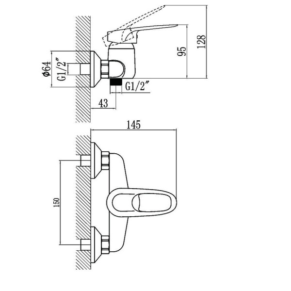 Смеситель для душа Fmark FM3004, хром. Фото 2