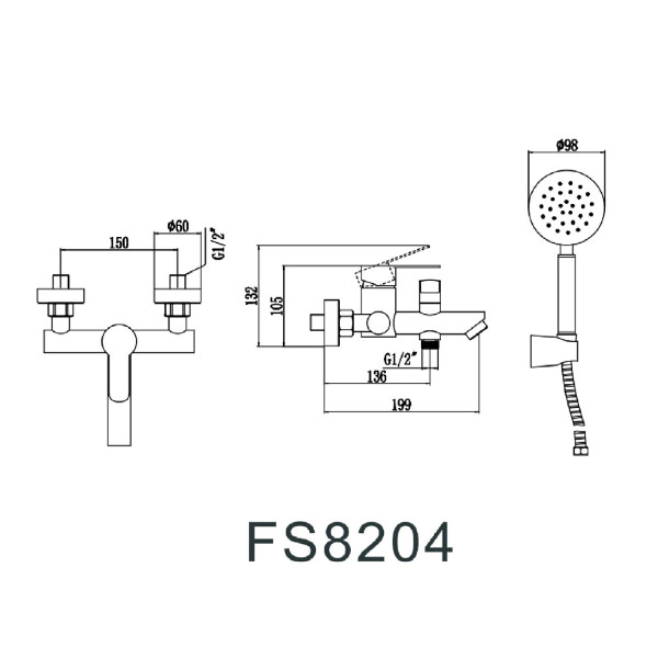 Смеситель для душа Fmark FS8203, сатин. Фото 2