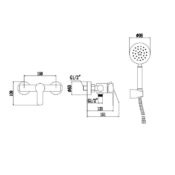 Смеситель для душа Fmark FS8203H, черный. Фото 2