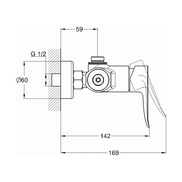 Смеситель для душа G.Lauf GOB5-A134, хром. Фото 2