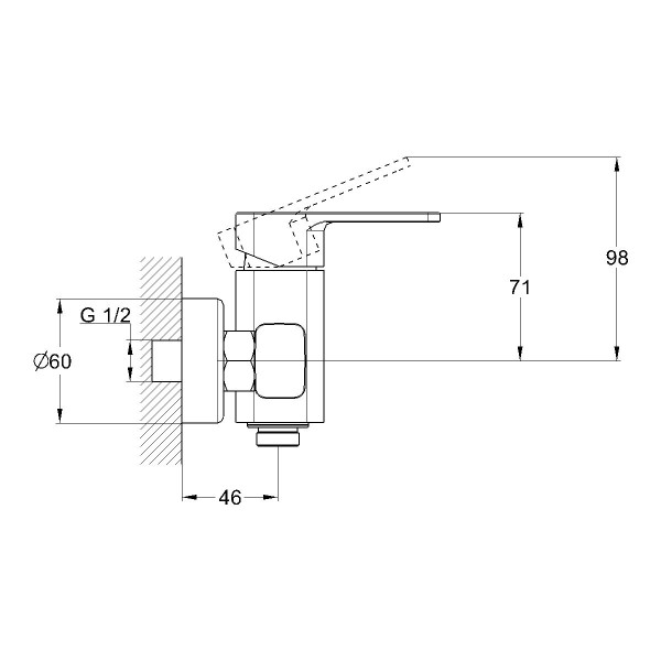 Смеситель для душа G.Lauf GOR5-A058, хром. Фото 2