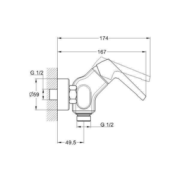 Смеситель для душа G.Lauf LEF5-A232, хром. Фото 2
