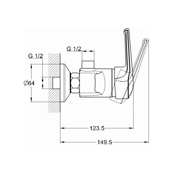 Смеситель для душа G.Lauf LWZ5-A182, хром. Фото 2