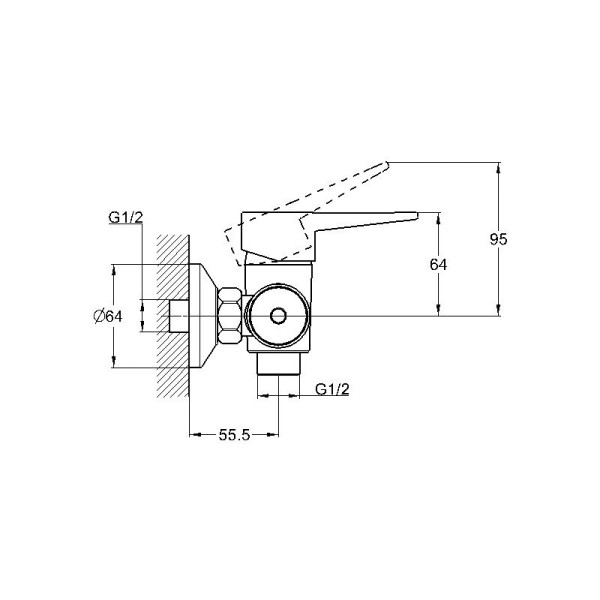 Смеситель для душа G.Lauf NUD5-A045, хром. Фото 2
