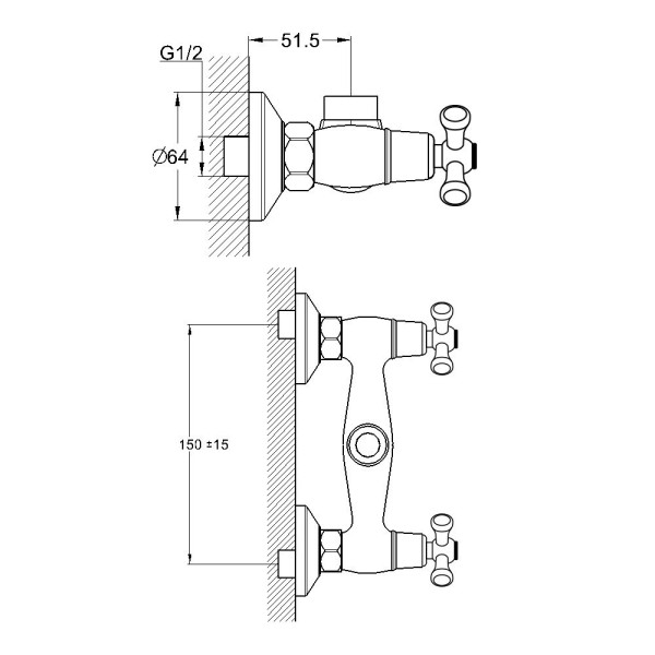 Смеситель для душа G.Lauf QTZ5-A827, хром. Фото 2