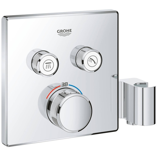 Смеситель для душа Grohe Grohtherm SmartControll внешняя часть на 2 выхода со встроенным держателем ручного душа, хром (29125000). Фото 1