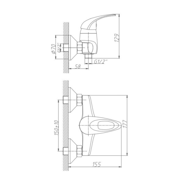 Смеситель для душа Haiba HB2003, хром. Фото 2