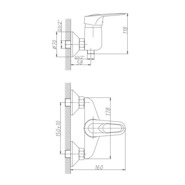 Смеситель для душа Haiba HB2004, хром. Фото 2