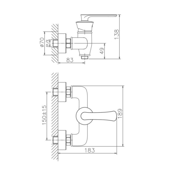 Смеситель для душа Haiba HB20181, хром. Фото 2