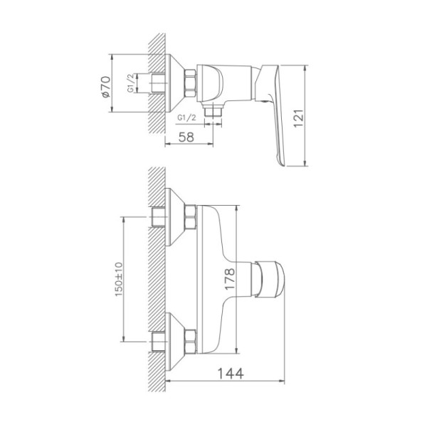Смеситель для душа Haiba HB20198, хром. Фото 2