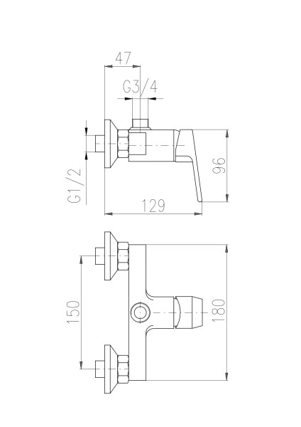 Смеситель для душа Rav Slezak Colorado CO182.5Z, золото. Фото 2