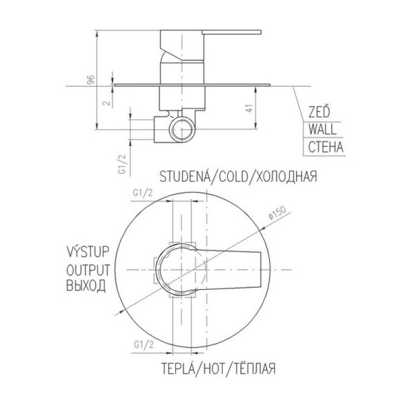 Смеситель для душа Rav Slezak Colorado CO183LCMATC. Фото 2
