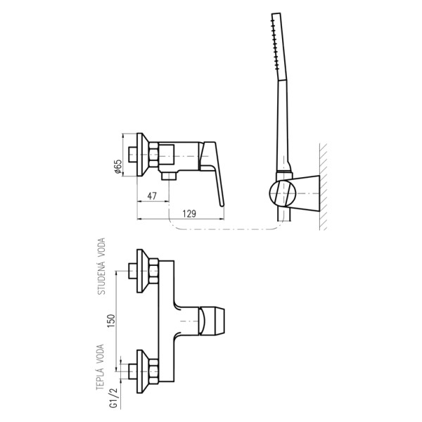 Смеситель для душа Rav Slezak Colorado CO281.5/2. Фото 3