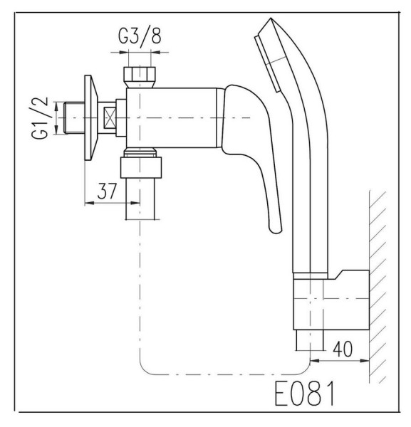 Смеситель для душа Rav Slezak E080.1/1. Фото 2