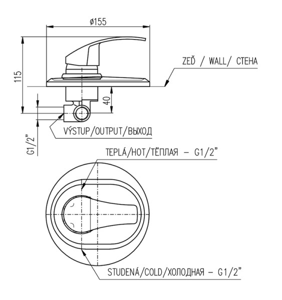 Смеситель для душа Rav Slezak Kongo K083R. Фото 2