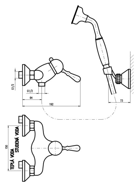 Смеситель для душа Rav Slezak Labe L081.5/2SM. Фото 2