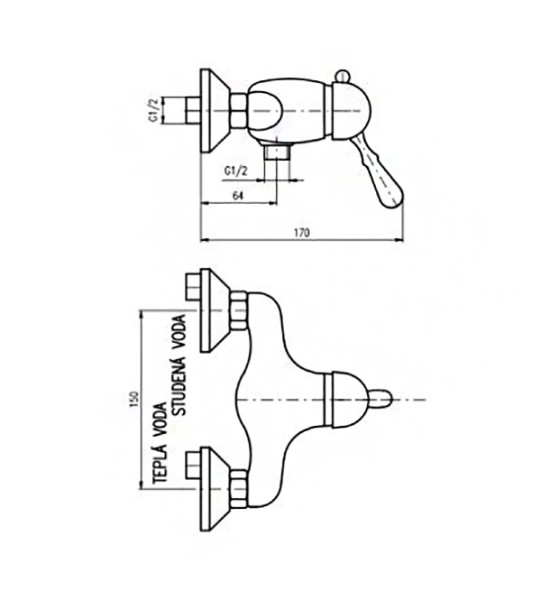 Смеситель для душа Rav Slezak Labe L081.5SM. Фото 2