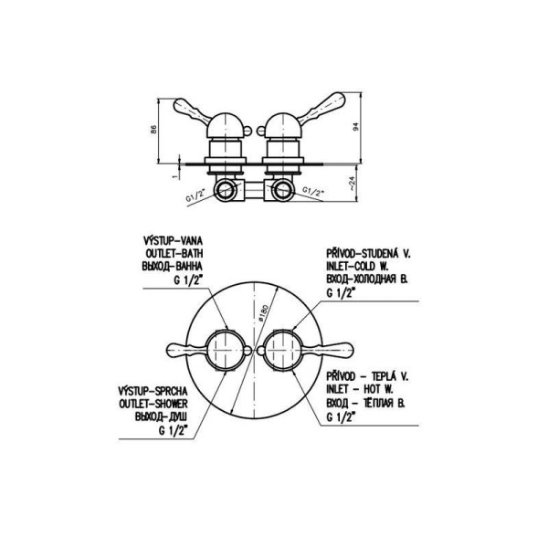 Смеситель для душа Rav Slezak Labe L586K. Фото 2