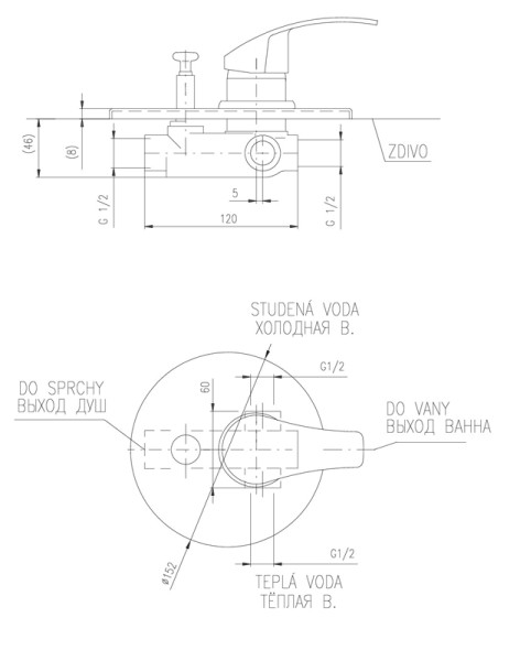 Смеситель для душа Rav Slezak Mississippi MS086. Фото 2