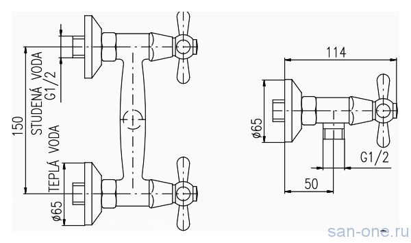 Смеситель для душа Rav Slezak Morava MK580.5SM. Фото 2