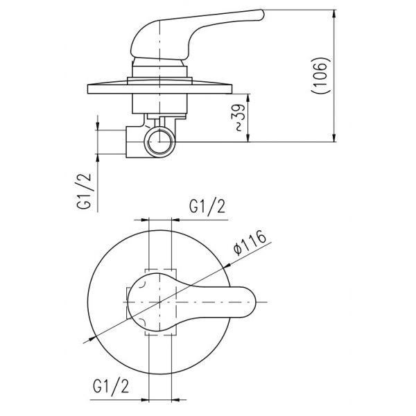 Смеситель для душа Rav Slezak Sazava SA083. Фото 2