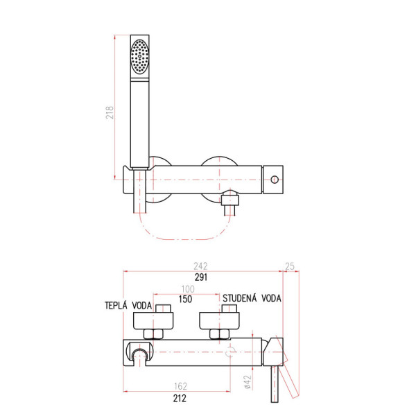 Смеситель для душа Rav Slezak Seina SE980.5/2. Фото 2