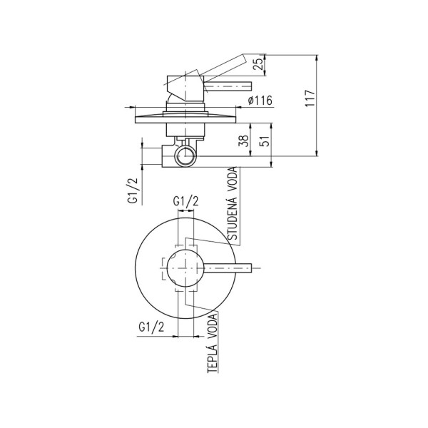 Смеситель для душа Rav Slezak Seina SE983BOX. Фото 2