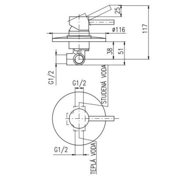 Смеситель для душа Rav Slezak Seina SE983L. Фото 2