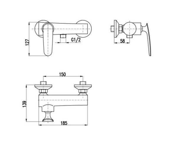 Смеситель для душа Rav Slezak Tigris TG181.5BC. Фото 2