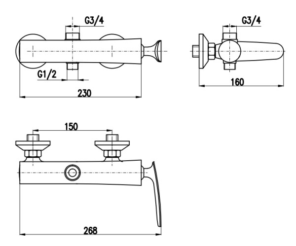 Смеситель для душа Rav Slezak Tigris TG182.5. Фото 2
