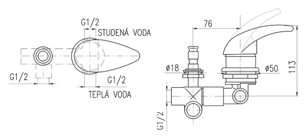 Смеситель для душа Rav Slezak X284. Фото 2