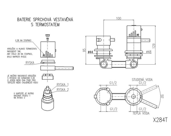 Смеситель для душа Rav Slezak X284T. Фото 2