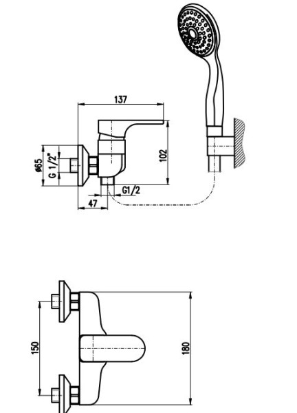Смеситель для душа Rav Slezak Yukon YU180.5/1. Фото 2