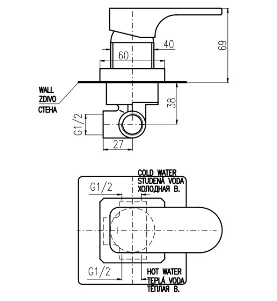 Смеситель для душа Rav Slezak Yukon YU183CB. Фото 2