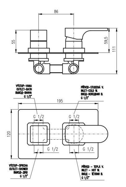 Смеситель для душа Rav Slezak Yukon YU186K. Фото 2