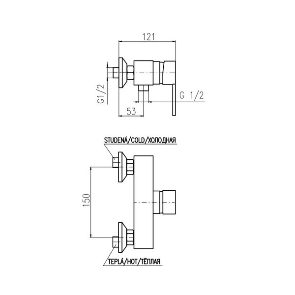 Смеситель для душа Rav Slezak Zambezi ZA081.5. Фото 2