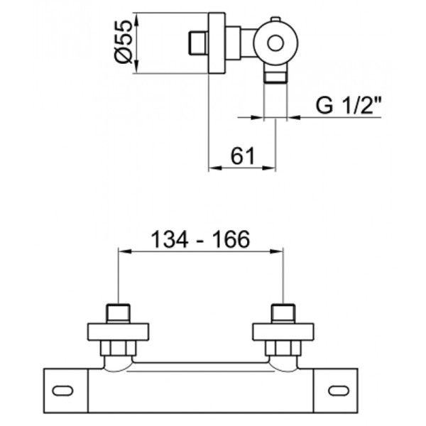 Смеситель для душа с термостатом Webert Elio EL980102560, черный. Фото 2