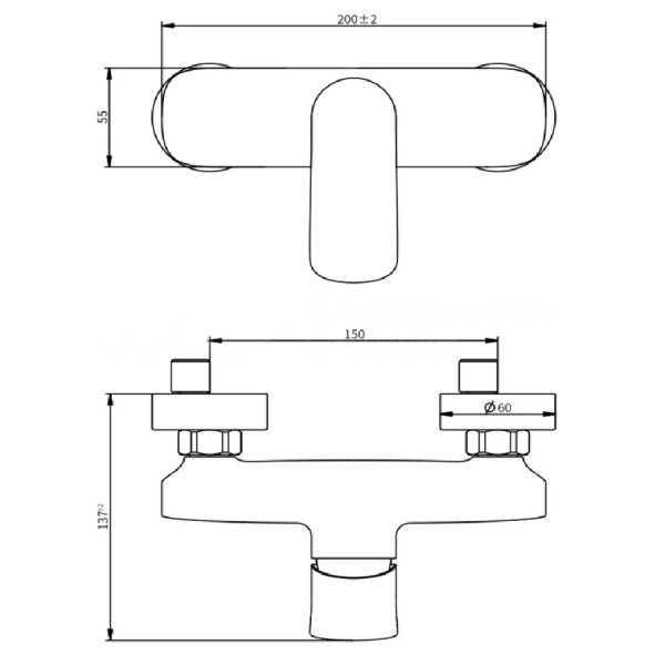 Смеситель для душа Savol SK-H7403, хром. Фото 2