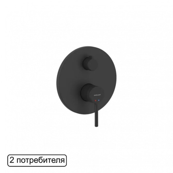 Смеситель для душа скрытого монтажа EXCELLENT Pi AREX.1245BL (черный мат). Фото 1
